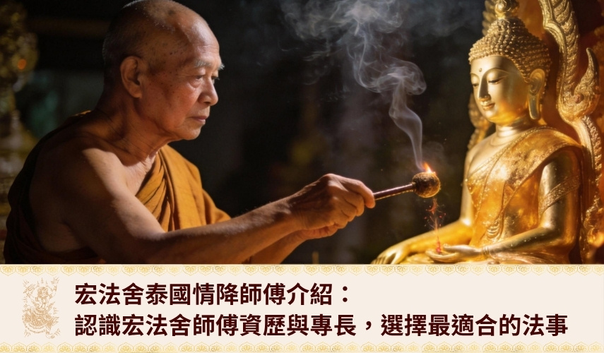 宏法舍泰國情降師傅介紹：認識宏法舍師傅資歷與專長，助你選擇最適合的法事方案