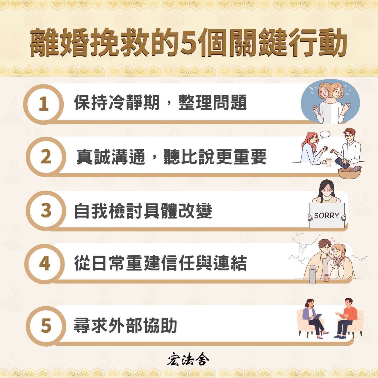 挽回出軌伴侶的5個步驟