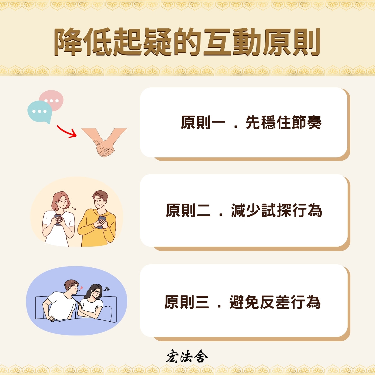 降低起疑的互動原則